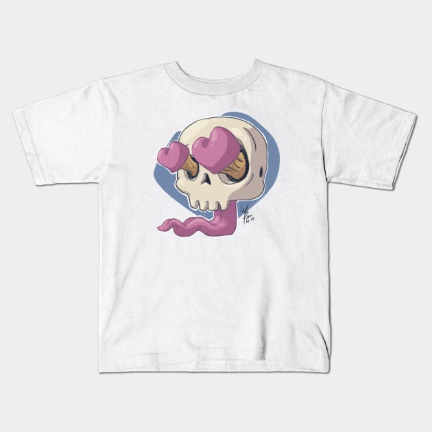 Skull Love Kids T-Shirt by MBGraphiX